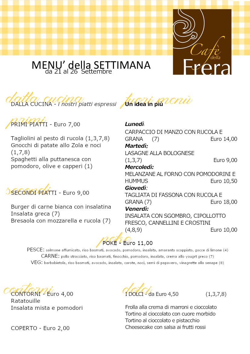 Menù CUCINA